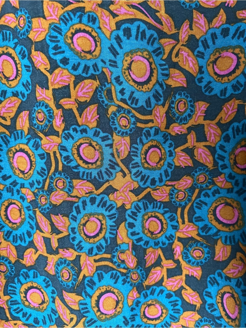 NATURAL LIFE Amy Maxi Skirt Blue and Rust Printed M Boho Fall West Coast - Picture 5 of 12